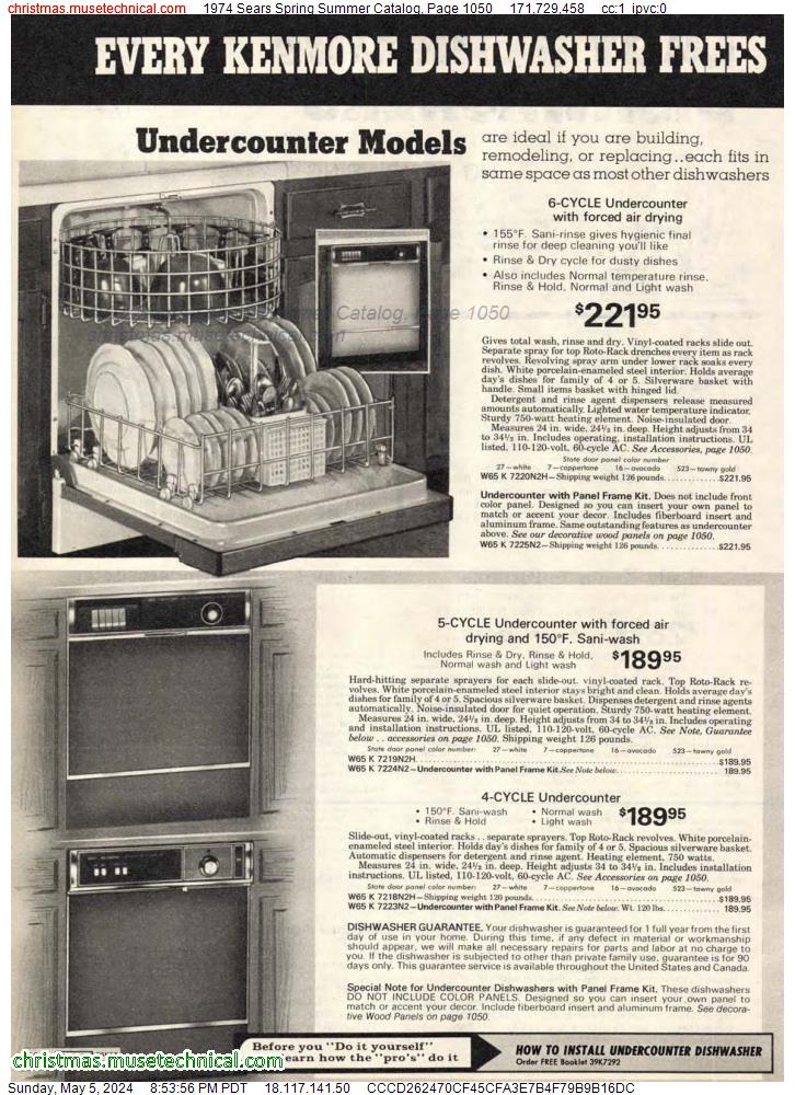 1974 Sears Spring Summer Catalog, Page 1050