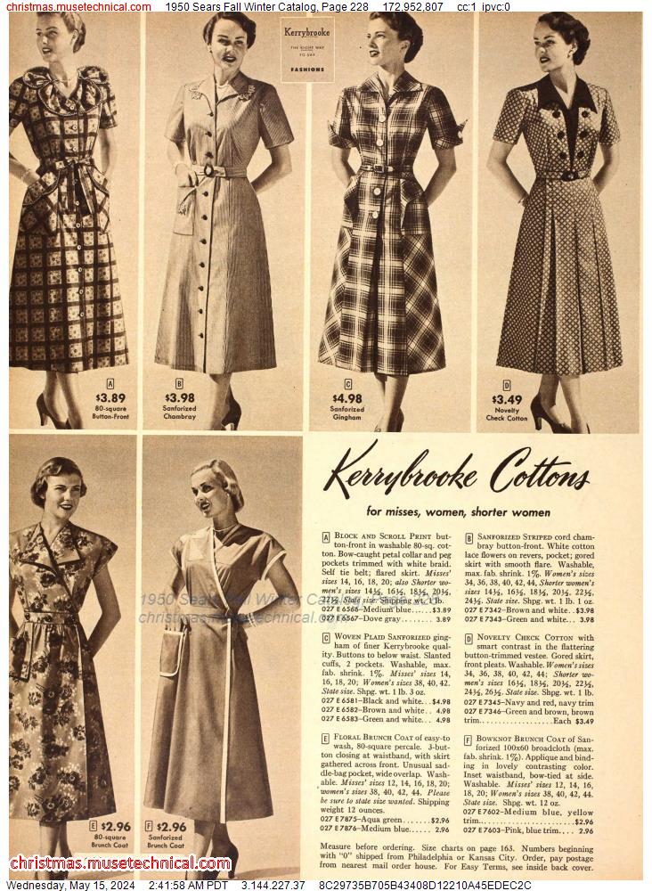 1950 Sears Fall Winter Catalog, Page 228