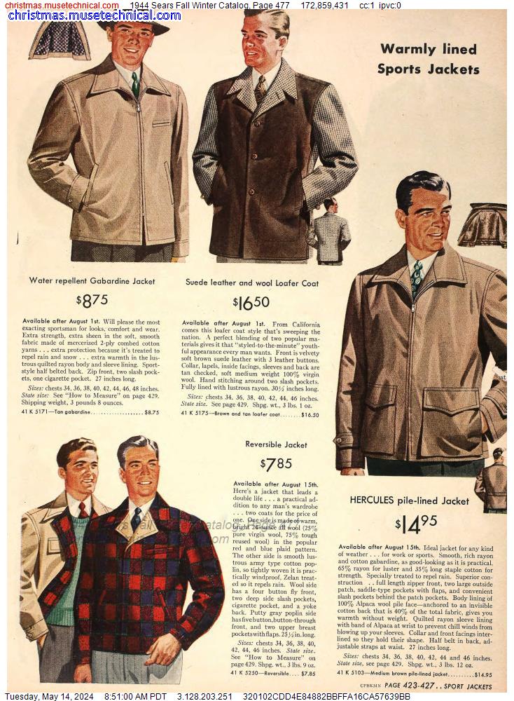 1944 Sears Fall Winter Catalog, Page 477