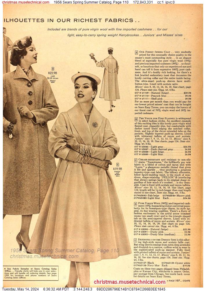 1956 Sears Spring Summer Catalog, Page 110