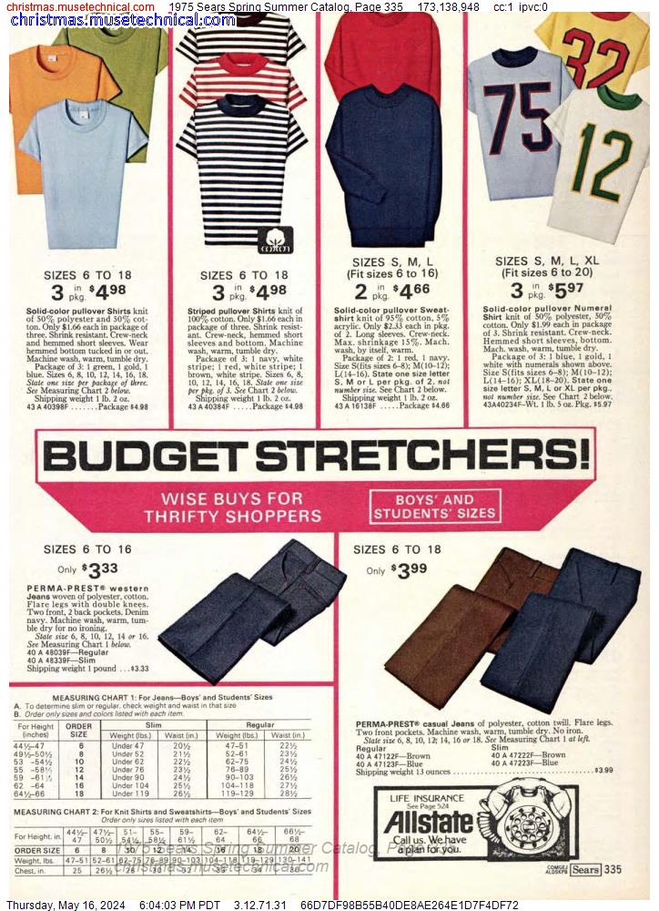 1975 Sears Spring Summer Catalog, Page 335