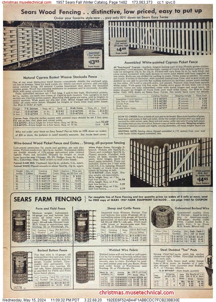 1957 Sears Fall Winter Catalog, Page 1482