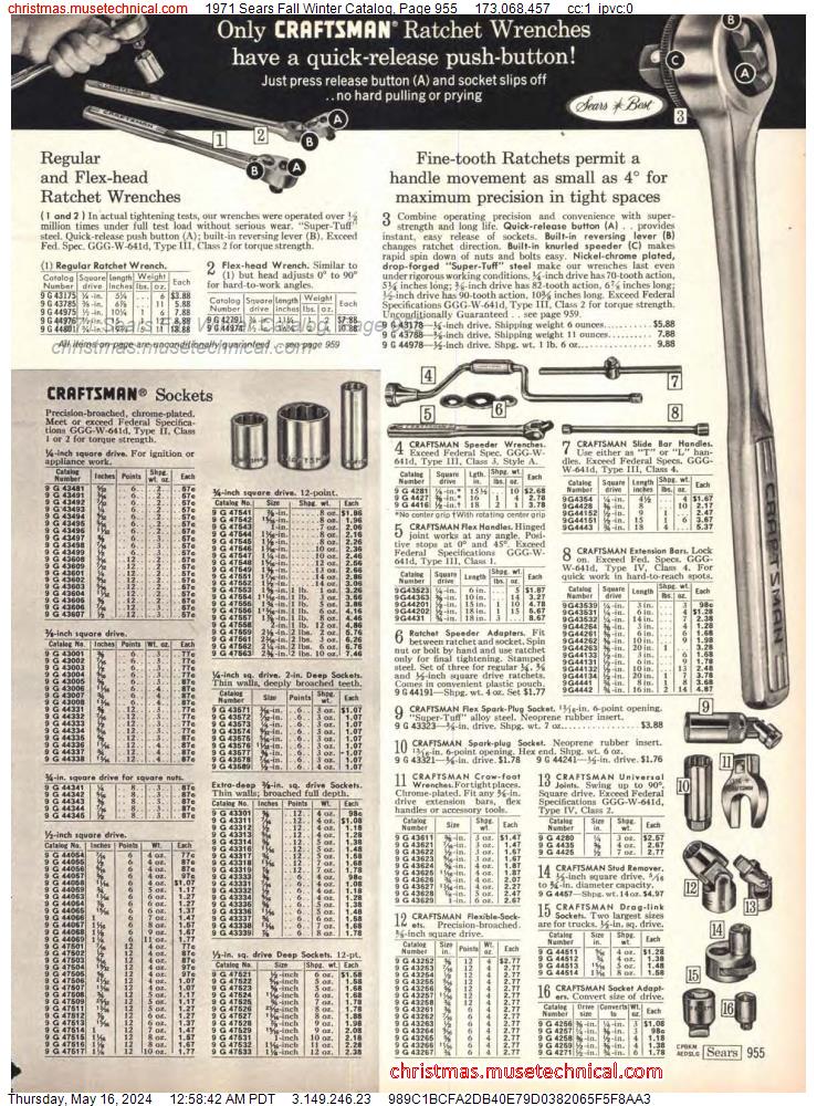1971 Sears Fall Winter Catalog, Page 955