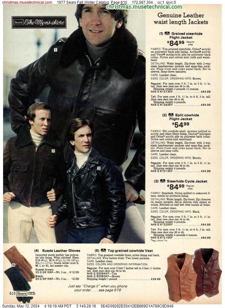 1977 Sears Fall Winter Catalog, Page 610