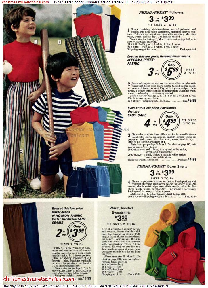 1974 Sears Spring Summer Catalog, Page 288 - Catalogs & Wishbooks
