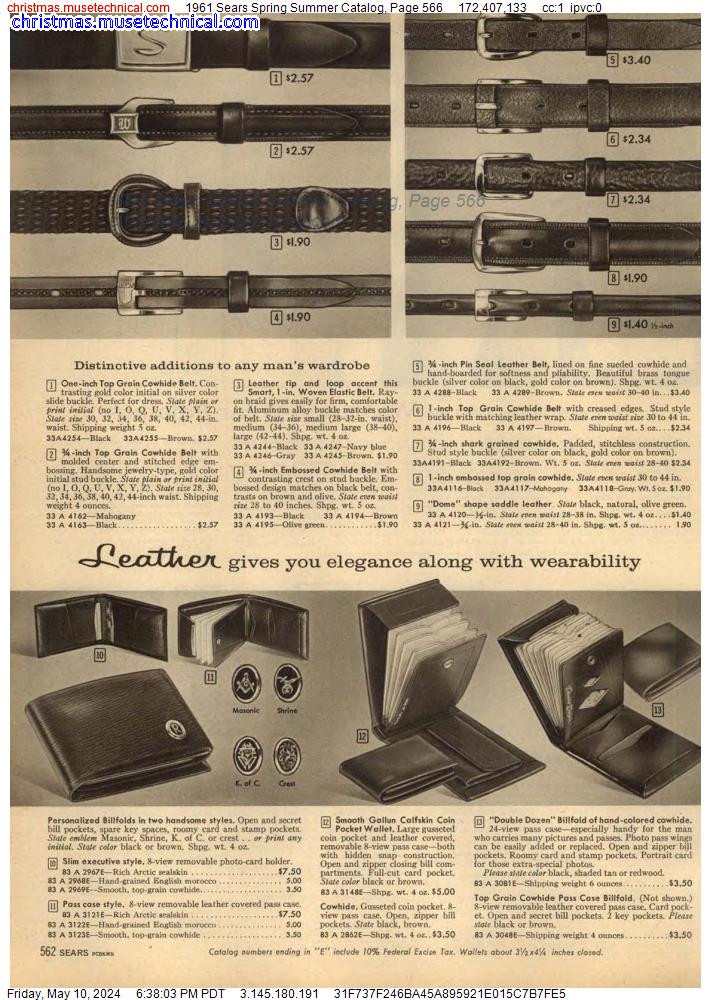 1961 Sears Spring Summer Catalog, Page 566