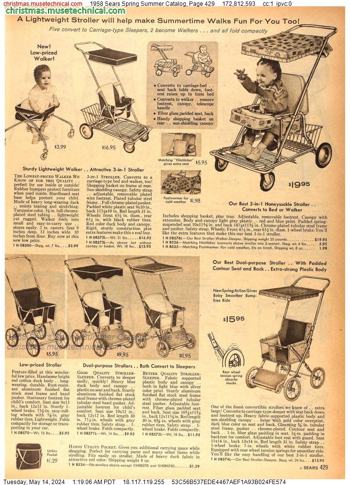 1958 Sears Spring Summer Catalog, Page 429