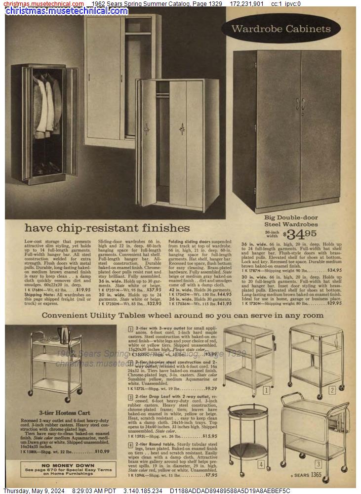 1962 Sears Spring Summer Catalog, Page 1329