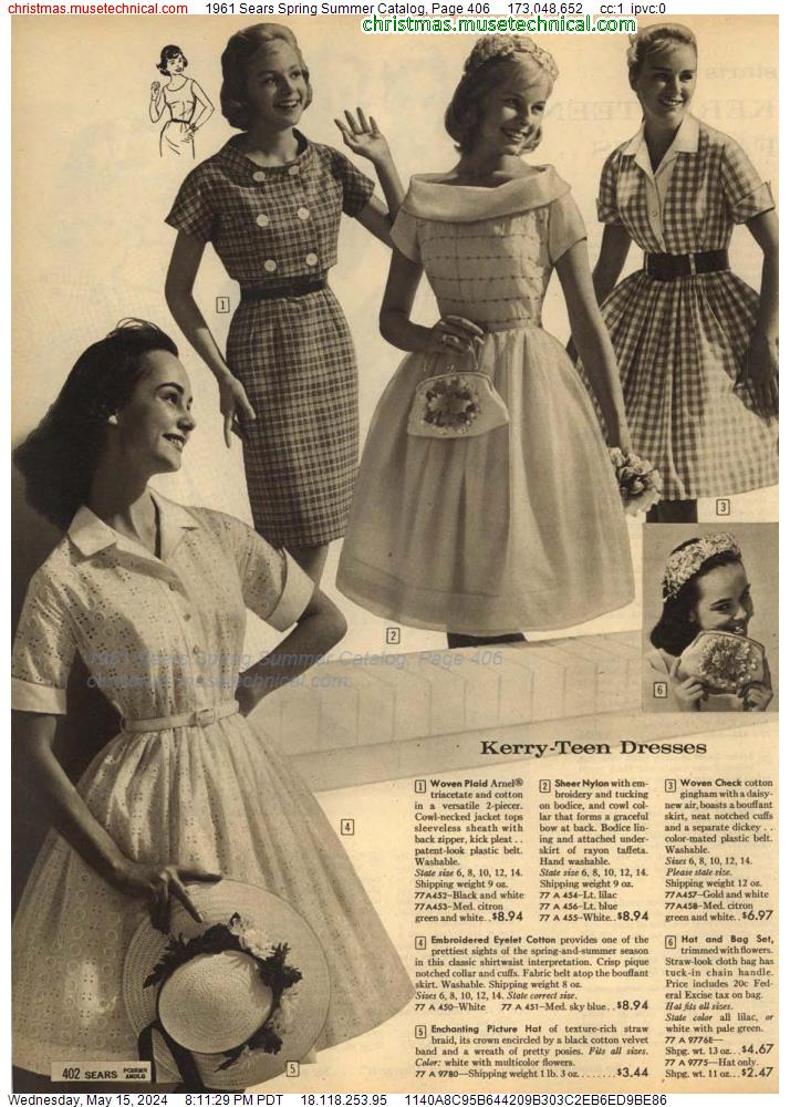 1961 Sears Spring Summer Catalog, Page 406