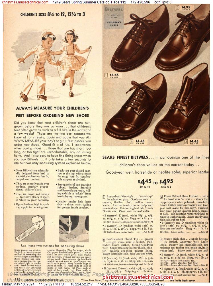 1949 Sears Spring Summer Catalog, Page 112