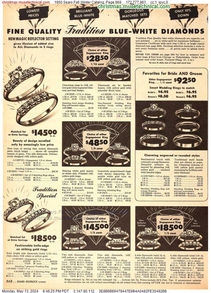 1950 Sears Fall Winter Catalog, Page 869