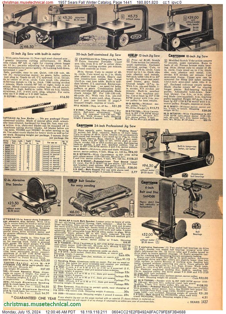 1957 Sears Fall Winter Catalog, Page 1441