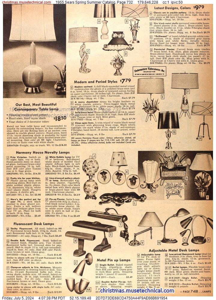 1955 Sears Spring Summer Catalog, Page 732