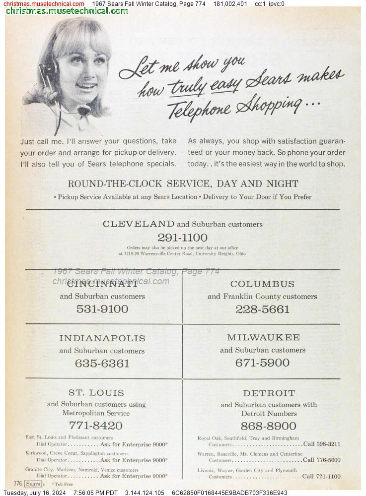 1967 Sears Fall Winter Catalog, Page 774
