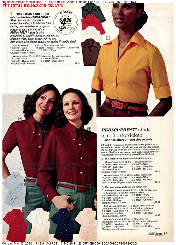 1975 Sears Fall Winter Catalog, Page 87