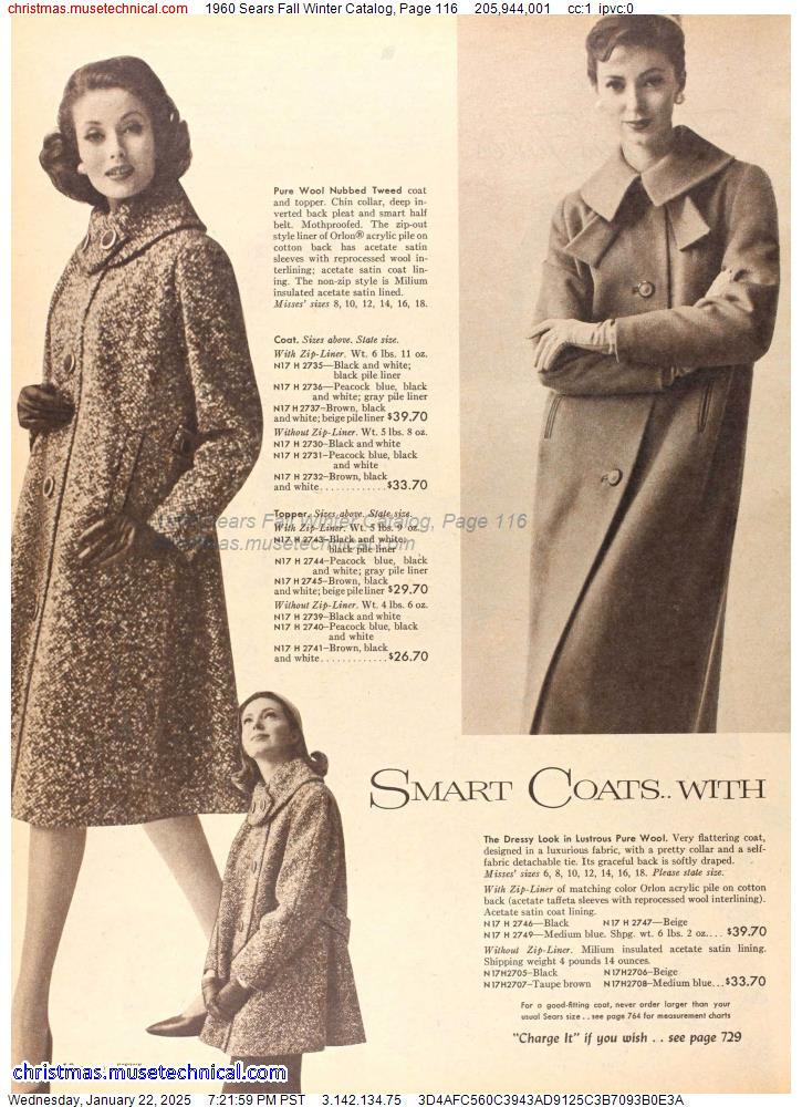 1960 Sears Fall Winter Catalog, Page 116