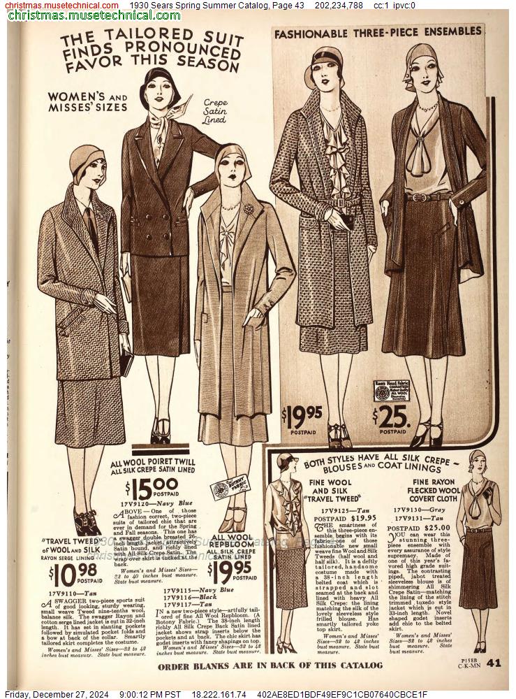 1930 Sears Spring Summer Catalog, Page 43