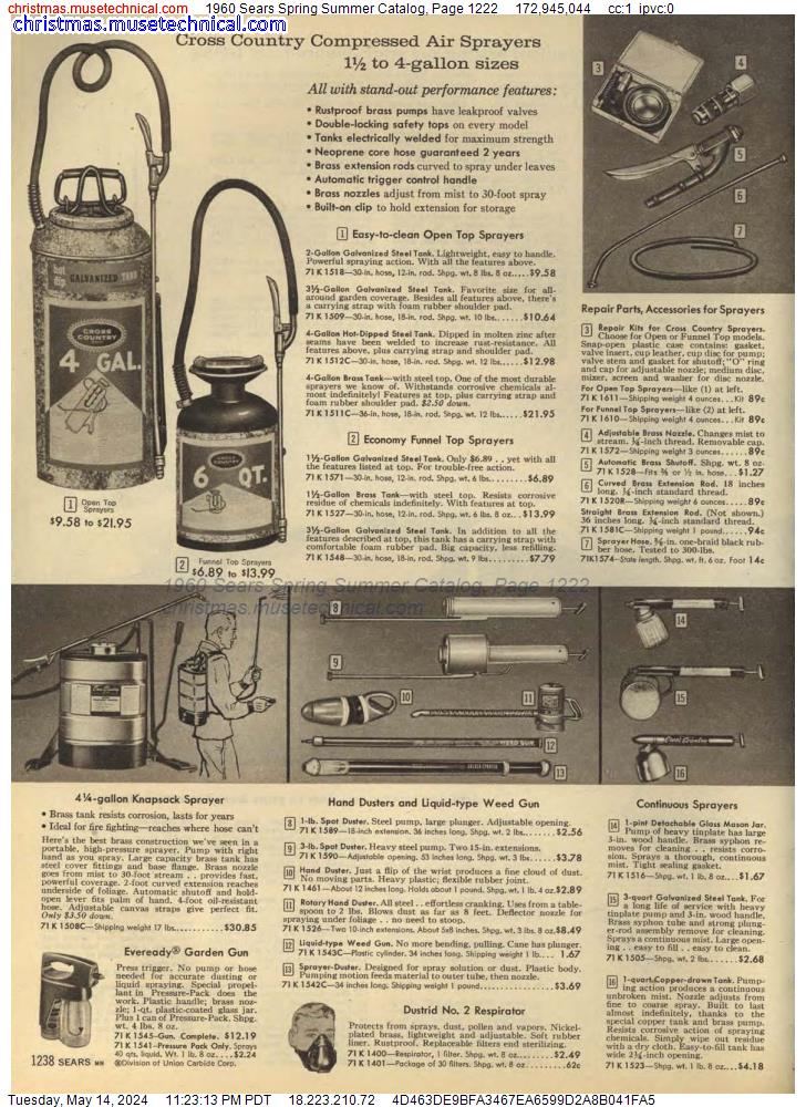 1960 Sears Spring Summer Catalog, Page 1222