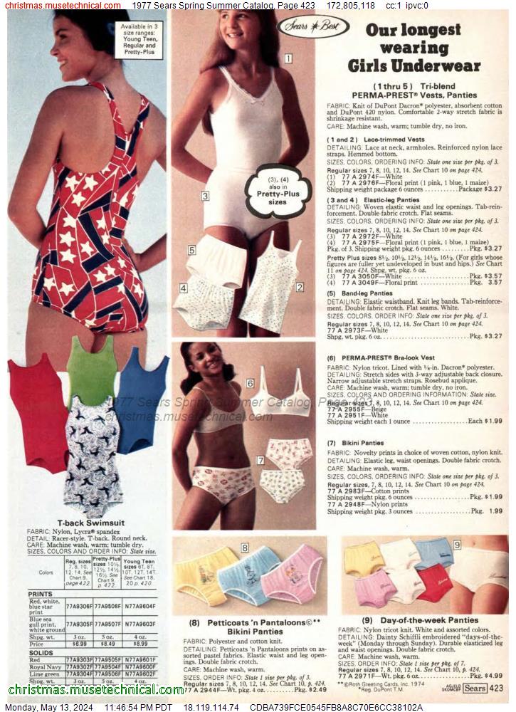 1977 Sears Spring Summer Catalog, Page 423