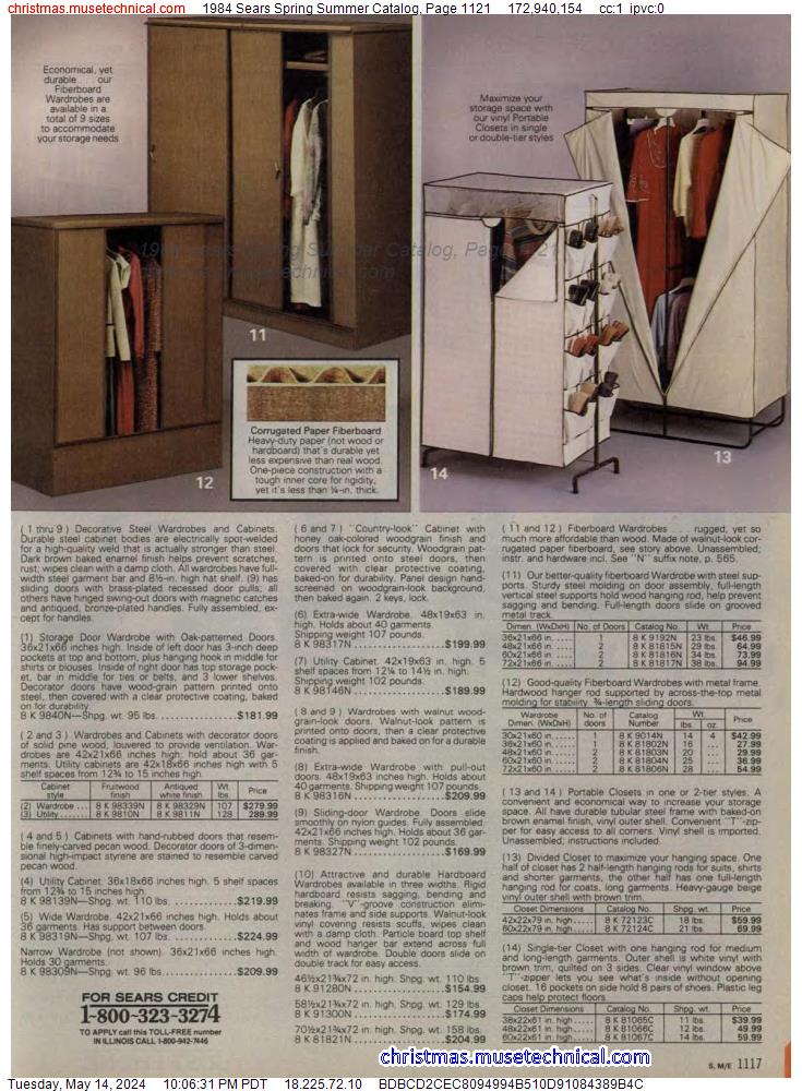 1984 Sears Spring Summer Catalog, Page 1121