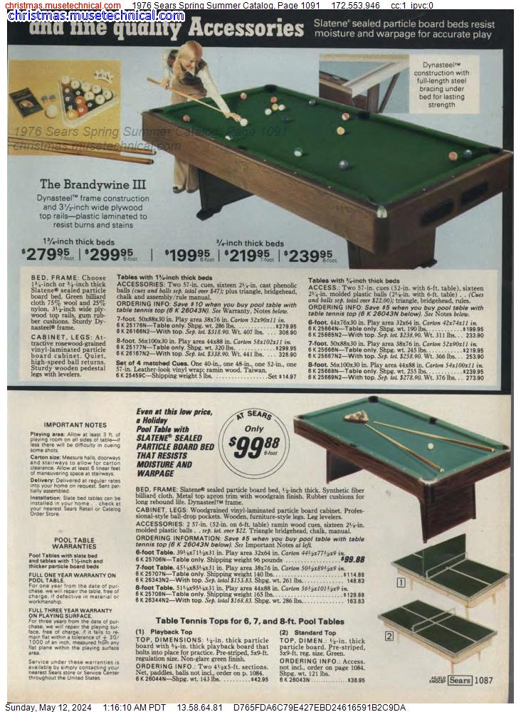 1976 Sears Spring Summer Catalog, Page 1091