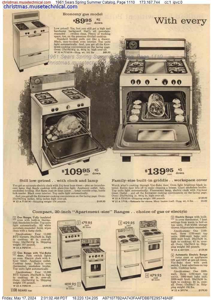1961 Sears Spring Summer Catalog, Page 1110