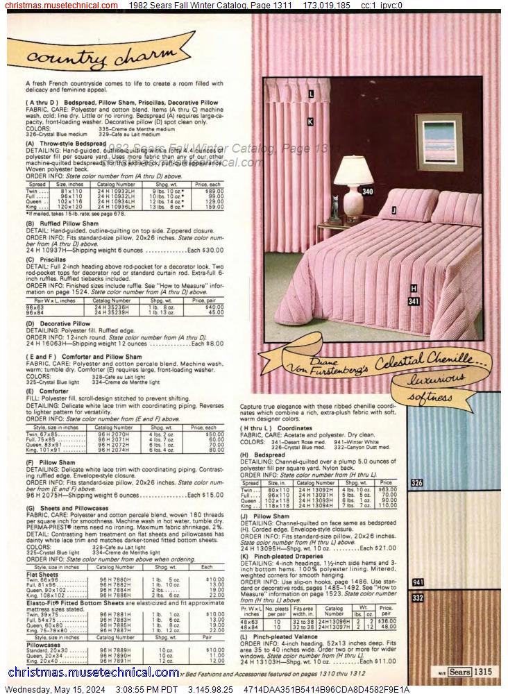 1982 Sears Fall Winter Catalog, Page 1311