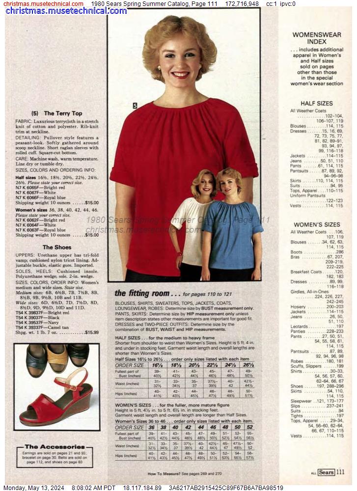 1980 Sears Spring Summer Catalog, Page 111