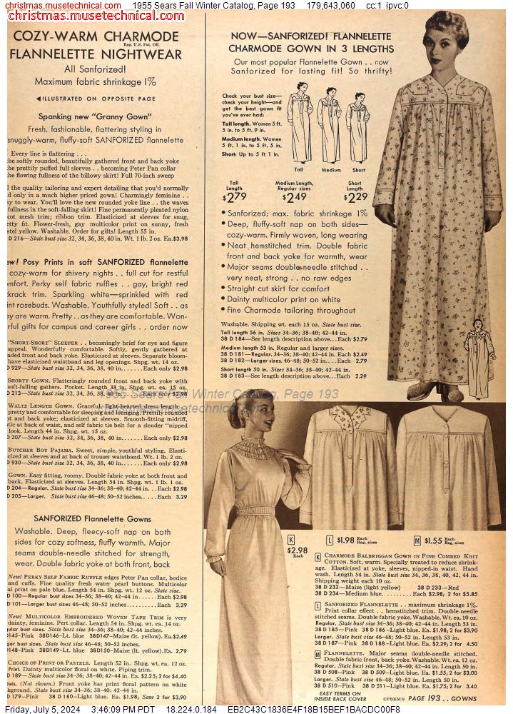 1955 Sears Fall Winter Catalog, Page 193