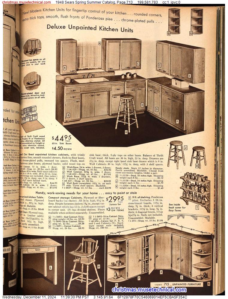 1948 Sears Spring Summer Catalog, Page 713