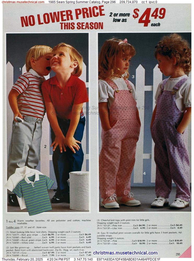 1985 Sears Spring Summer Catalog, Page 296