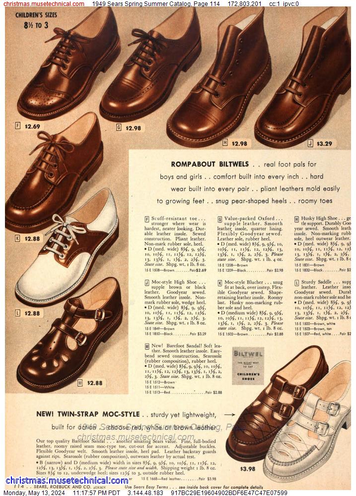 1949 Sears Spring Summer Catalog, Page 114