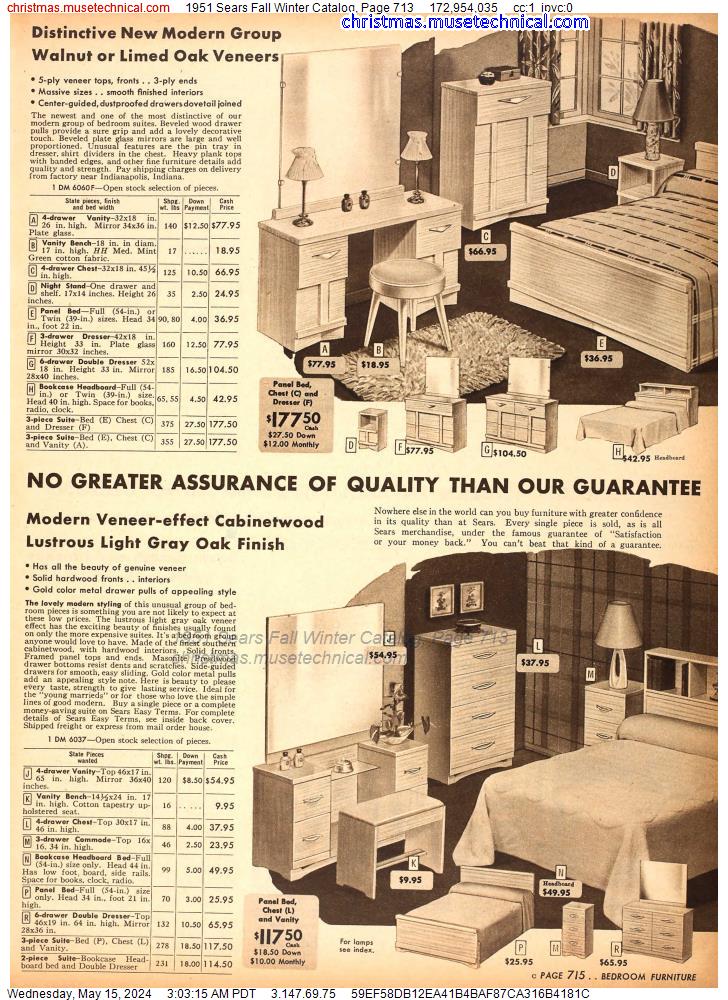 1951 Sears Fall Winter Catalog, Page 713