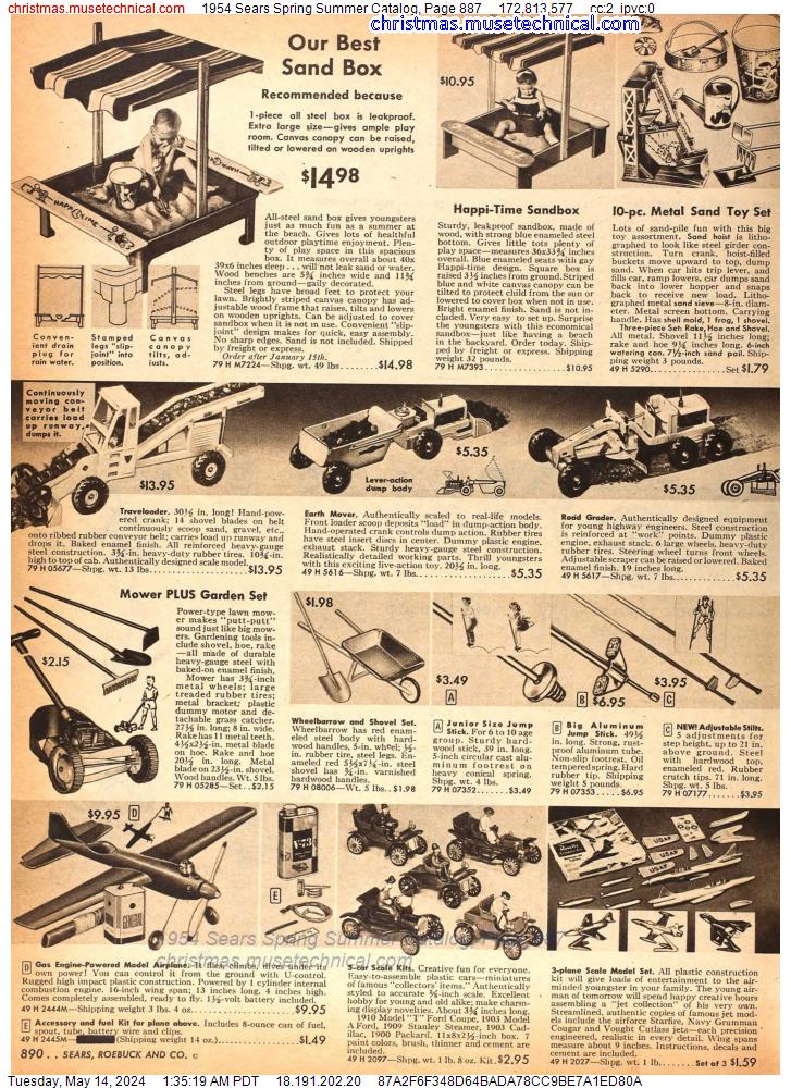 1954 Sears Spring Summer Catalog, Page 887