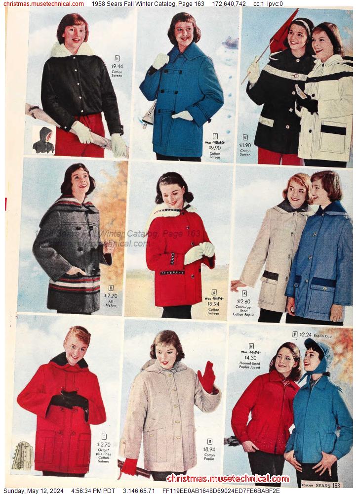 1958 Sears Fall Winter Catalog, Page 163