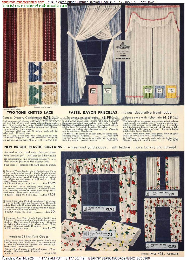 1949 Sears Spring Summer Catalog, Page 497