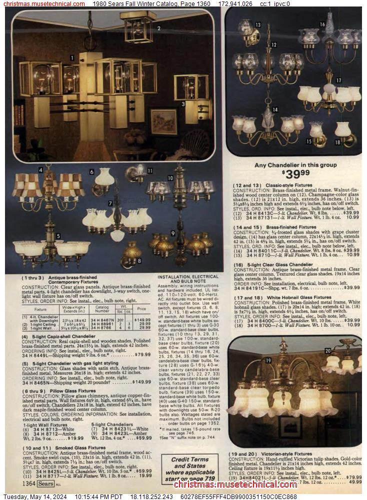 1980 Sears Fall Winter Catalog, Page 1360
