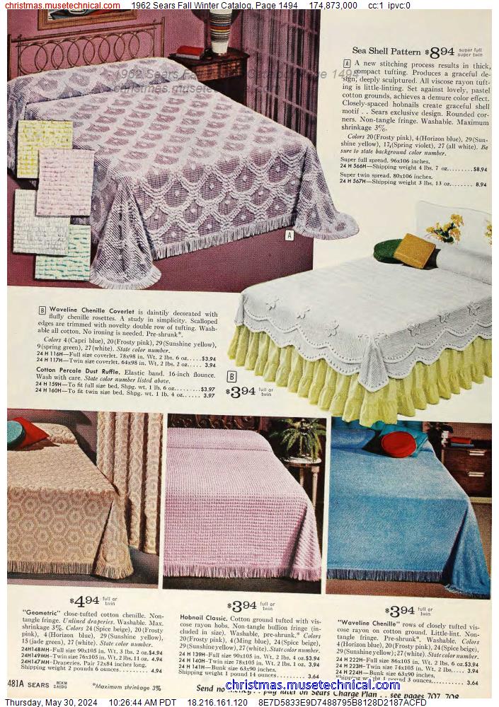 1962 Sears Fall Winter Catalog, Page 1494