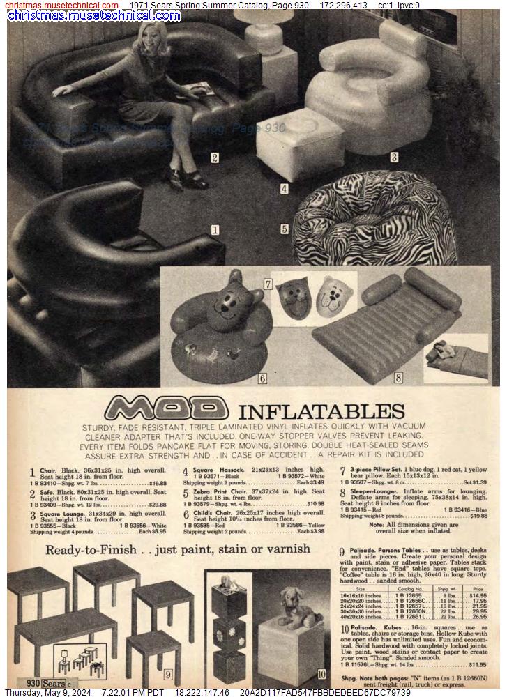 1971 Sears Spring Summer Catalog, Page 930