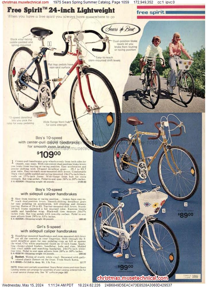 1975 Sears Spring Summer Catalog, Page 1059