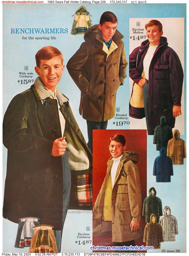 1965 Sears Fall Winter Catalog, Page 209