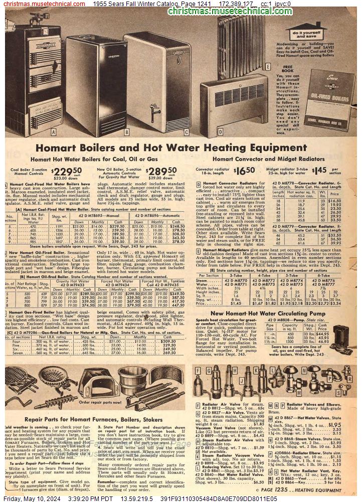 1955 Sears Fall Winter Catalog, Page 1241