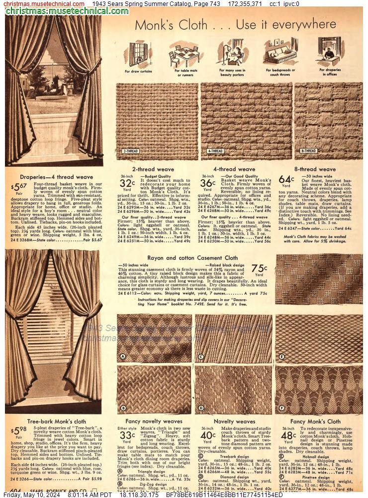 1943 Sears Spring Summer Catalog, Page 743
