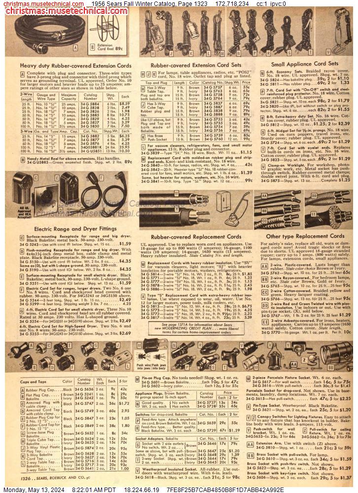 1956 Sears Fall Winter Catalog, Page 1323