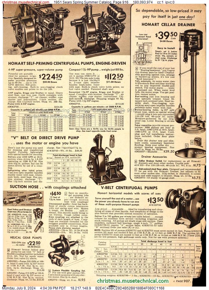 1951 Sears Spring Summer Catalog, Page 916