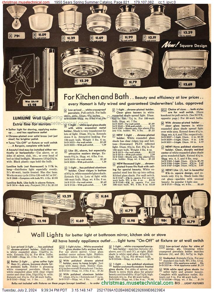 1950 Sears Spring Summer Catalog, Page 821