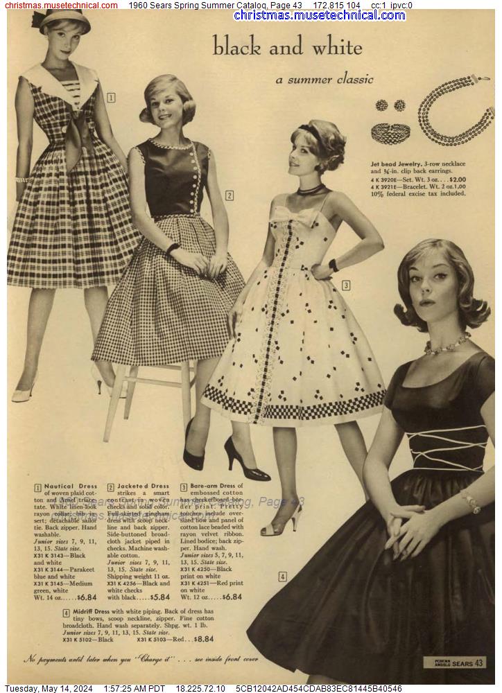 1960 Sears Spring Summer Catalog, Page 43