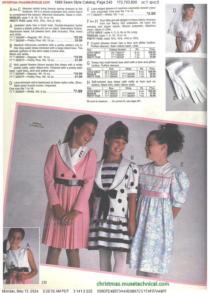 1989 Sears Style Catalog, Page 240