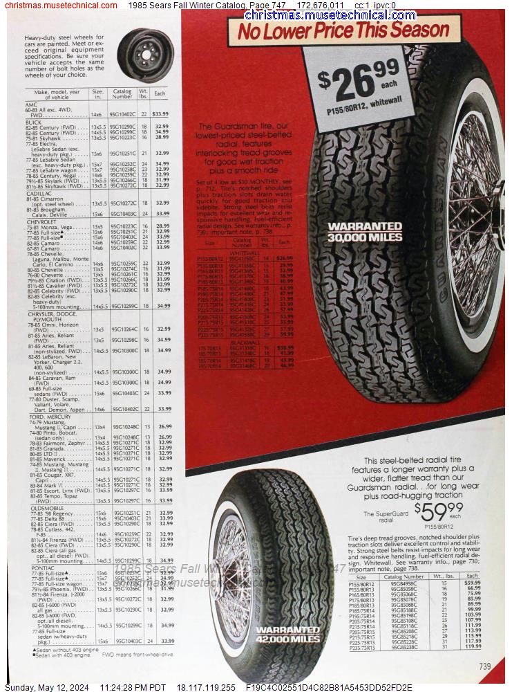 1985 Sears Fall Winter Catalog, Page 747