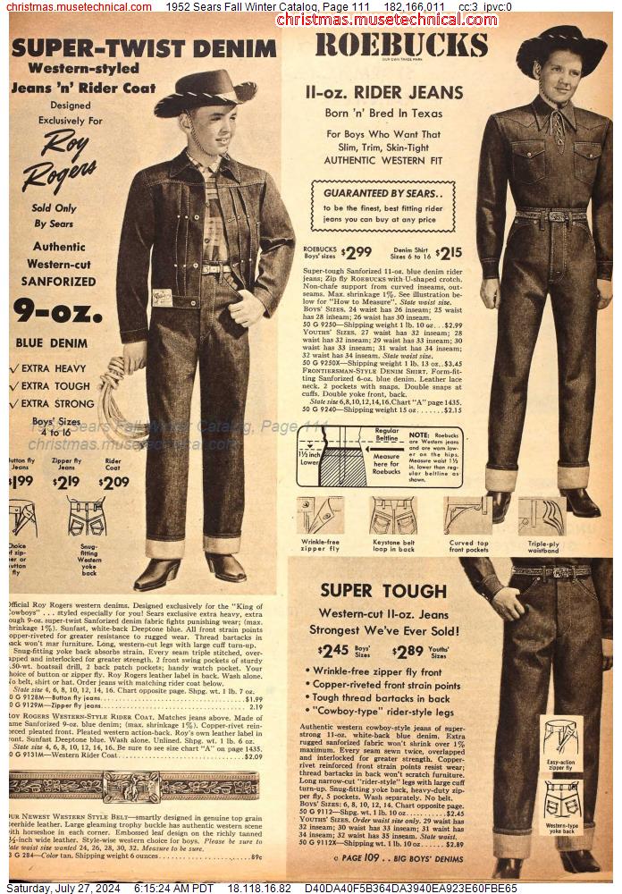 1952 Sears Fall Winter Catalog, Page 111